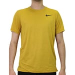 Nike Top SS HPR Dry T-Shirts Hommes T-Shirt Homme Tawny/Dark Sulfur/HTR/Black FR: S (Taille Fabricant: S)