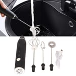 (Black And Hook)) Stainless Steel Rechargeable Milk Frother Handheld Foam