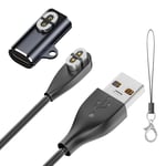 Adaptateur de type C + câble USB-A de 1 m compatible avec Shokz OpenRun Pro 2/ Pro/Pro mini/mini AS800/S803/S810/OpenComm/OpenRun(AfterShokz Aeropex) câble de charge câble magnétique