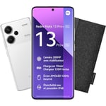 Xiaomi Bundle REDMI Note 13 Pro Plus 5G 8/256 + Etui Gris Foncé, Ecran de 6.67'', Smartphone Débloqué, Batterie mAh 5000, Mémoire ROM 256 GO,RAM 8 GO, Android 13, Blanc