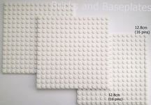 LEGO 3 x WHITE PLATES Base Boards Baseplate 16x16 Pin -12.8cm x 12.8cm x 0.5cm