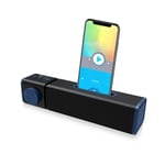 Audio d'ordinateur avec support de téléphone Haut-parleur Bluetooth sans fil Portable Mini Vard Subwoofer Rechargeable,Bleu