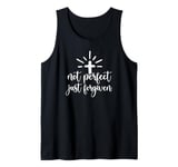 Not Perfect Just Forgiven Christian Religous Quote Art Tank Top