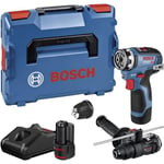 Perceuse-visseuse Bosch Professional GSR 12V-35 FC + embouts + 2 Batteries 12V 3,0 Ah + 1 Chargeur, Lboxx - 06019H3009