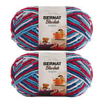 Bernat Blanket Brights Lot de 2 paquets de fil à tricoter et crochet - Polyester - 6 super volumineux - 200 m - 300 g - Rouge et blanc