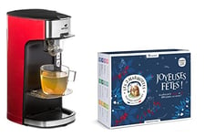 Senya Set Machine à thé, théière électrique rouge Tea Time & le Coffret Découverte comprenant 72 sachets - Les 2 Marmottes SYPK-011R