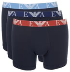 Emporio Armani Men's BOLD MONOGRAM 3-PACK BOXER Shorts, MARINE/MARINE/MARINE, XL