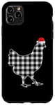 Coque pour iPhone 11 Pro Max Chemise de Noël poulet noir et blanc Buffalo Plaid Pyjama