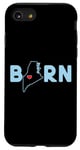 Coque pour iPhone SE (2020) / 7 / 8 Born in State of Maine with Maine in the word Born