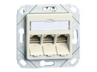 Btr C6a Module 3 Port 270° Upk - Uttag För Nedsänkt Montering - Cat 6A - Rj-45 X 3 - Kritvit, Ral 9010