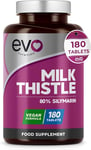 Milk Thistle Tablets | 80% Silymarin | 180 Tablets | Vegan Supplement UK