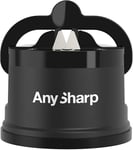 AnySharp Knife Sharpener Hands Free Safety PowerGrip Suction Safely Sharpens All