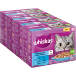 Whiskas Senior Pouches -lajitelma 96 x 85 g - 7+ kalavalikoima hyytelössä