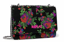 Replay Women's Shoulder Bag Small, Multicolored (Black + Red + Wisteria + Green 1626), One Size