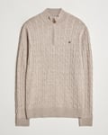 Morris Merino Cable Half Zip Khaki