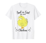 Just a Girl Who Loves Chickens Yellow Lover Women Girls T-Shirt