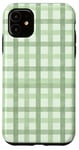 Coque pour iPhone 11 Fond à carreaux vichy vert