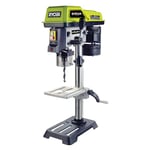 RYOBI - Perceuse à colonne 5 vitesses 390 W - vitesse de 510 à 2 430 tr/min - col de cygne 127 mm - mandrin à clé 13 mm - pointeur laser en croix - réglage de la hauteur - base en fonte d'acier