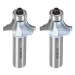 2pcs Roundover Router Bit 1/2 Shank 5/16" Radius Tungsten Steel Tip Light Blue