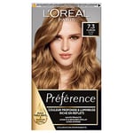 L'Oréal Paris Préférence Coloration Permanente Cheveux, Nuance : Floride (7.3), Blond Doré