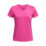 Under Armour Tech SSV-Solid, T-shirt de sport respirant pour femme, T-Shirt manches courtes avec col en V