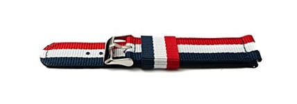 System-S Bracelet 20mm en Nylon pour Samsung Galaxy Watch 4 Smartwatch Multicolore, Rouge-Blanc-Bleu, Eine Grösse, Classique