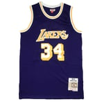 O'Neal Maillot rétro Laker # 34 pour homme, édition commémorative de basket-ball en maille respirante brodée Taille S