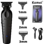 KEMEI Professional Cordless Trimmers 0mm Gapped Beard Clipper Hair Detailer 2299