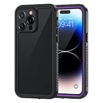 Lanhiem for iPhone 14 Pro Max Case, IP68 Waterproof Dustproof Shockproof 14 Pro Max Cases with Screen Protector, Full Body Protective Front and Back Cover for iPhone 14 Pro Max - 6.7 inch (Purple)