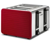 BOSCH Silicone TAT7S44GB 4-Slice Toaster – Red