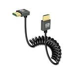 GELRHONR Câble hdmi court enroulé 8k, rallonge hdmi mâle à mâle ultra mince cordon flexible 48gbps prise en charge haute vitesse 3D 8K@60Hz pour moniteurs sur caméra, TV, Xbox series x/s (Down Angle)