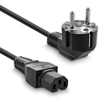InLine 22098 Câble d'alimentation, fiche Schuko CEE-7/7 90° vers fiche IEC-320-C15, 1,8 m, Noir