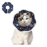 ComSaf Soft Cat Recovery Collar, Protective Adjustable Pet Cone Collar for After Surgery, Comfortable Lightweight Elizabethan Collar for Cat Kitten Prevent from Licking Wounds, Not Block Vision S cat