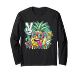 Pineapple Squad Cartoon Street Art Graphic Long Sleeve T-Shirt