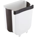 Poubelle Cuisine Poubelle Pliable Poubelles Pliables 8L Poubelle de Grande Capacité Poubelle de Voiture Can - Blanc