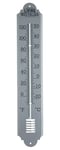 LIVING NOSTALGIA Thermomètre Mural Extérieur en Métal de 50 cm, Gris, 28 X 28 X 18 cm