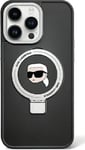 Karl Lagerfeld Klhmp15xhmrskhk Iphone 15 Pro Max 6.7" Black/Black Hardcase Ring Stand Karl Head Magsafe