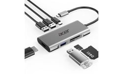 Acer 10-In-1 Type-C Dongle - Réplicateur de port - USB-C - HDMI - 1GbE - pour Extensa 15; Predator Triton 300; Swift 3 Pro Series; TravelMate Spin B3