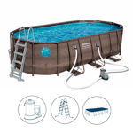 Piscine Ovale Swim Vista 549X274X122CM Avec Pompe Filtre Petite Échelle Et Toile