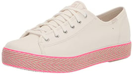 keds Femme Triple Kick Basket, Toile Rose Fluo Blanche, 39.5 EU