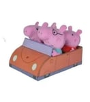 Peppa Pig 4-Piece Family With Cardboard Car Toy George, Daddy & Mammy