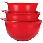 KitchenAid Mixing Bowl Set of 3, Plastic, Dishwasher Safe, Empire Red