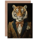 Victorian Tiger Who Went to Tea Birthday Thank You Blank Greeting Card