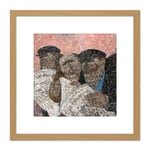 Akira Tanaka De Grandes Nouvelles 1971 8X8 Inch Square Wooden Framed Wall Art Print Picture with Mount