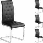 Idimex - Lot de 4 chaises chloe, en synthétique noir