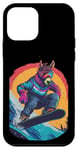 Coque pour iPhone 12 mini Animaux en snowboard- L'âne sur un snowboard Snowboard