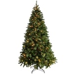 WeRChristmas Pre-Lit Spruce Multi-Function Christmas Tree, 2.1 m - 7 feet with 300-LED Lights, Green