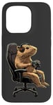 Coque pour iPhone 15 Pro Capybara Gamer Casque de jeu vidéo pour adolescents et joueurs de jeux