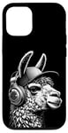 Coque pour iPhone 12/12 Pro Lama a Casque DJ équipement de Concert de Musique Audiophile