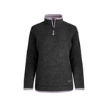 Weird Fish Womens/Ladies Beye Grid Eco Friendly Quarter Zip Fleece Top (Washed Black) material_Synthetic - Size 8 UK